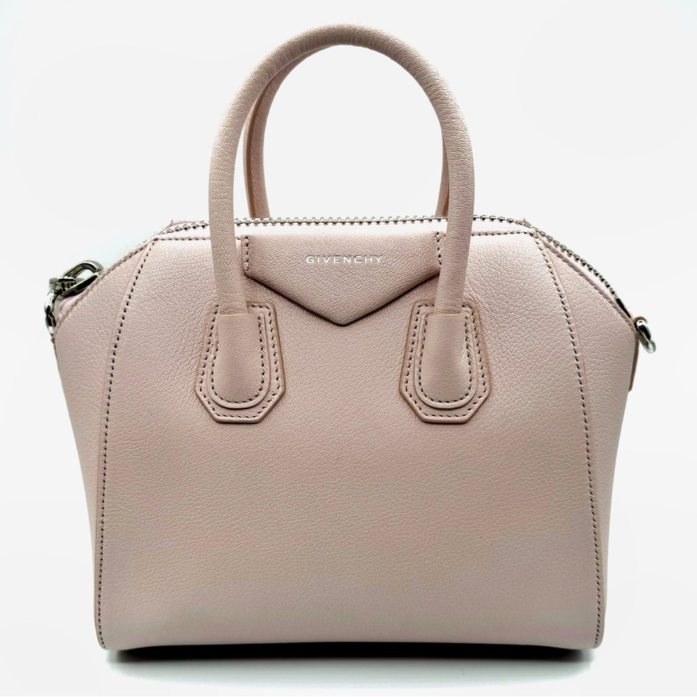 NEW Givenchy Light Pink Mini Antigona Top Handle Leather Crossbody Handbag Purse
